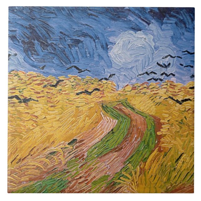 Vincent van Gogh | Wheatfield with Crows, 1890 Ceramic Tile (Front)