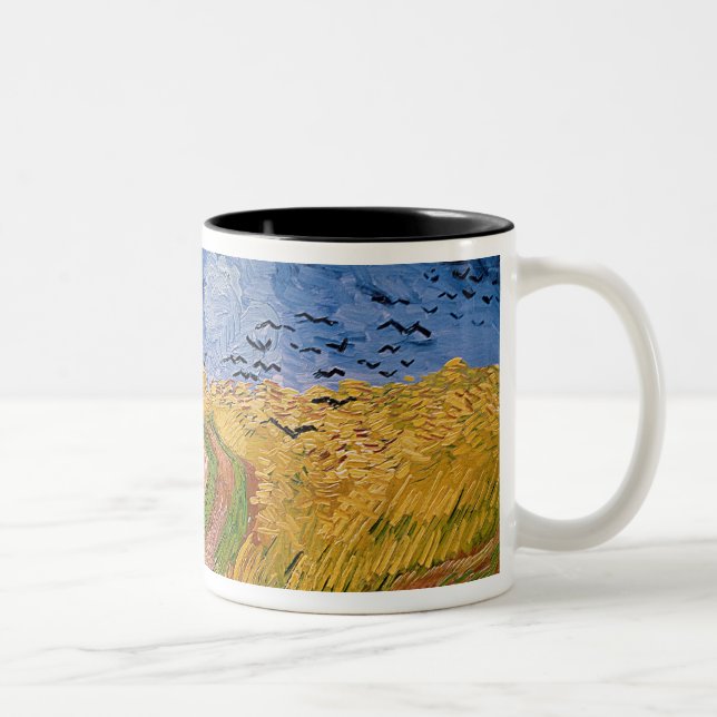 Vincent van Gogh | Wheatfield with Crows, 1890 Two-Tone Coffee Mug (Right)