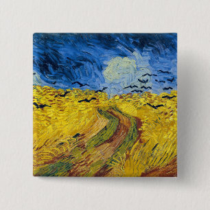 Vincent van Gogh - Wheatfield with Crows Button