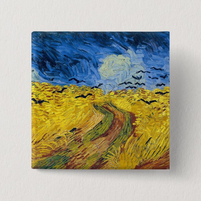 Vincent van Gogh - Wheatfield with Crows Button (Front)