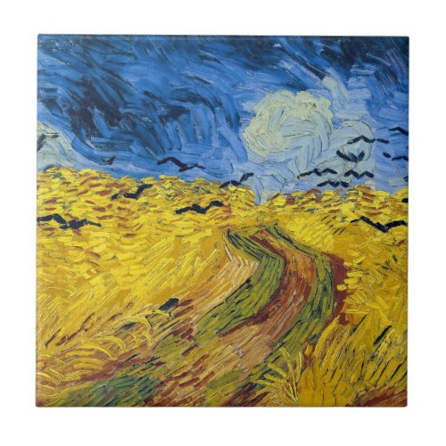 Vincent van Gogh _ Wheatfield with Crows Ceramic Tile