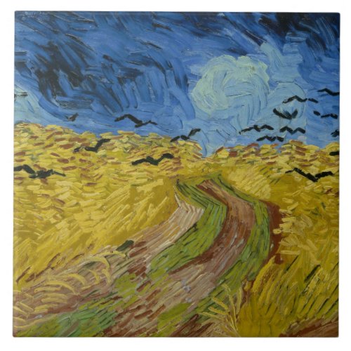 Vincent van Gogh _ Wheatfield with Crows Ceramic Tile