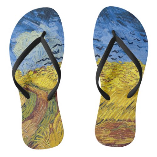 Vincent van Gogh _ Wheatfield with Crows Flip Flops