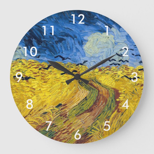 Vincent van Gogh - Wheatfield with Crows Large Clock (Front)