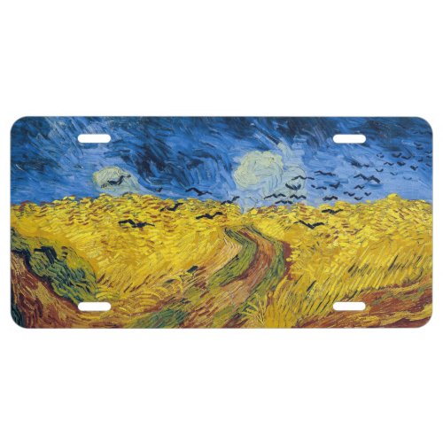Vincent van Gogh _ Wheatfield with Crows License Plate