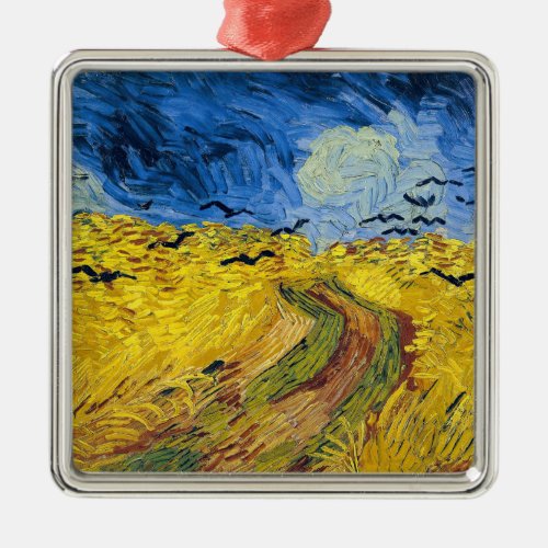 Vincent van Gogh _ Wheatfield with Crows Metal Ornament