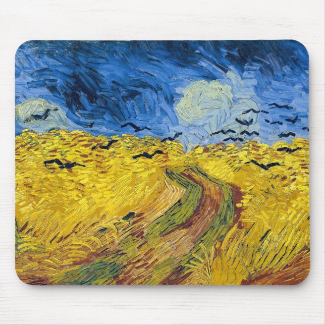 Vincent van Gogh - Wheatfield with Crows Mouse Pad (Front)