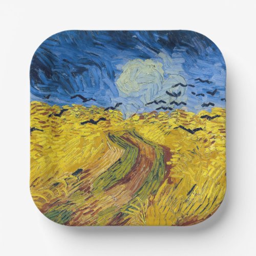 Vincent van Gogh _ Wheatfield with Crows Paper Plates