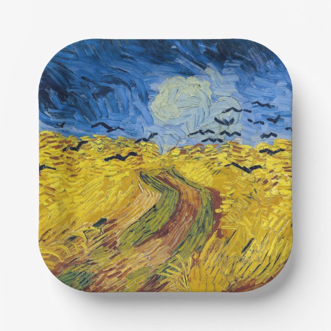 Vincent van Gogh - Wheatfield with Crows Paper Plates (Front)