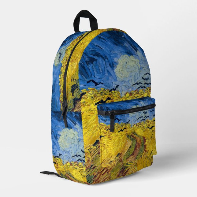Vincent van Gogh - Wheatfield with Crows Printed Backpack (Back Corner Left)