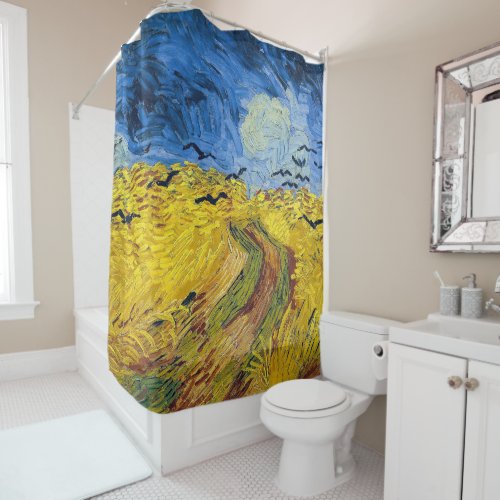Vincent van Gogh _ Wheatfield with Crows Shower Curtain