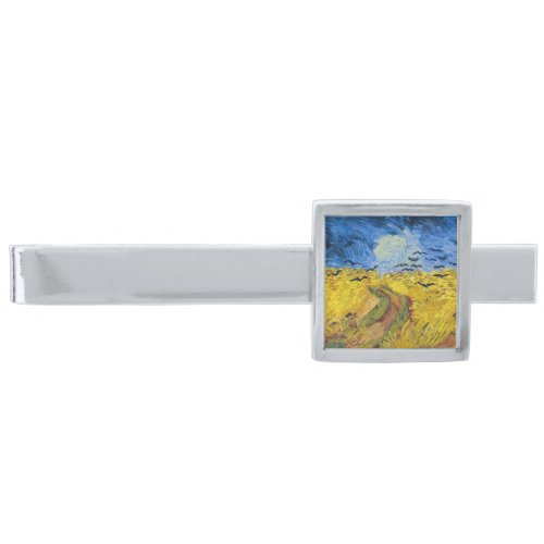Vincent van Gogh _ Wheatfield with Crows Silver Finish Tie Bar