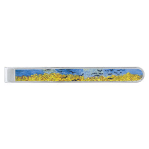 Vincent van Gogh - Wheatfield with Crows Silver Finish Tie Bar