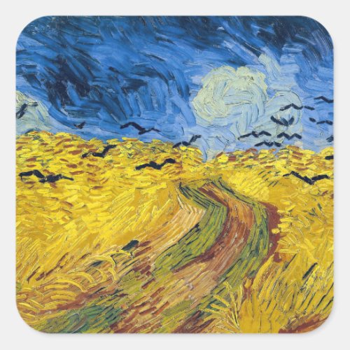 Vincent van Gogh _ Wheatfield with Crows Square Sticker