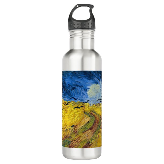 Vincent van Gogh - Wheatfield with Crows Stainless Steel Water Bottle (Front)
