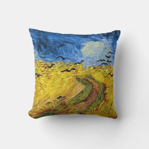 Vincent van Gogh _ Wheatfield with Crows Throw Pillow