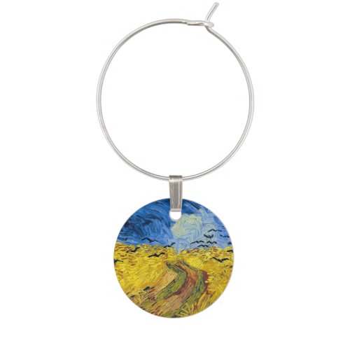 Vincent van Gogh _ Wheatfield with Crows Wine Charm