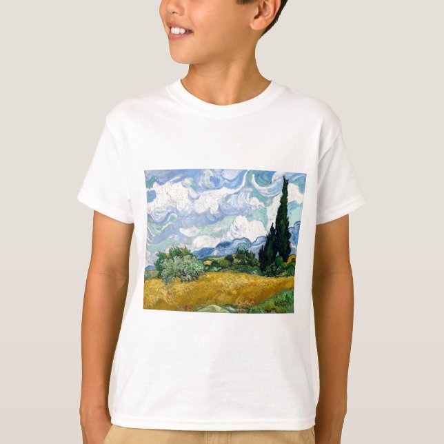 Vincent van Gogh Wheatfield with Cypresses T-Shirt (Front)