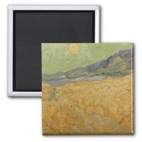 Vincent van Gogh  Wheatfield with Reaper 1889 Magnet