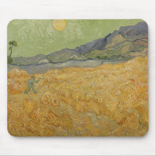 Vincent van Gogh   Wheatfield with Reaper, 1889 Mouse Pad