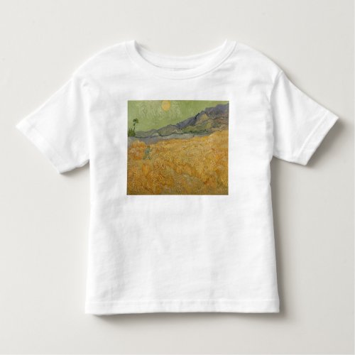 Vincent van Gogh  Wheatfield with Reaper 1889 Toddler T_shirt
