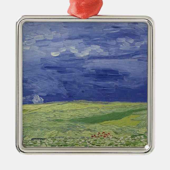 Vincent van Gogh | Wheatfields under Thundercloud Metal Ornament (Front)