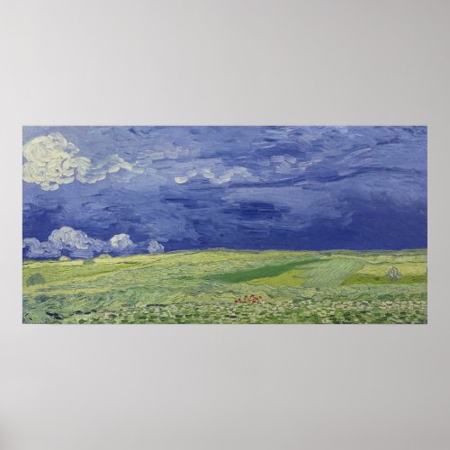 Vincent van Gogh  Wheatfields under Thundercloud Poster