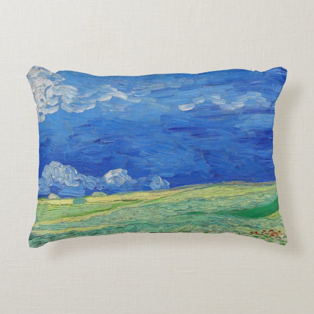 Vincent van Gogh - Wheatfields under Thunderclouds Accent Pillow (Front)
