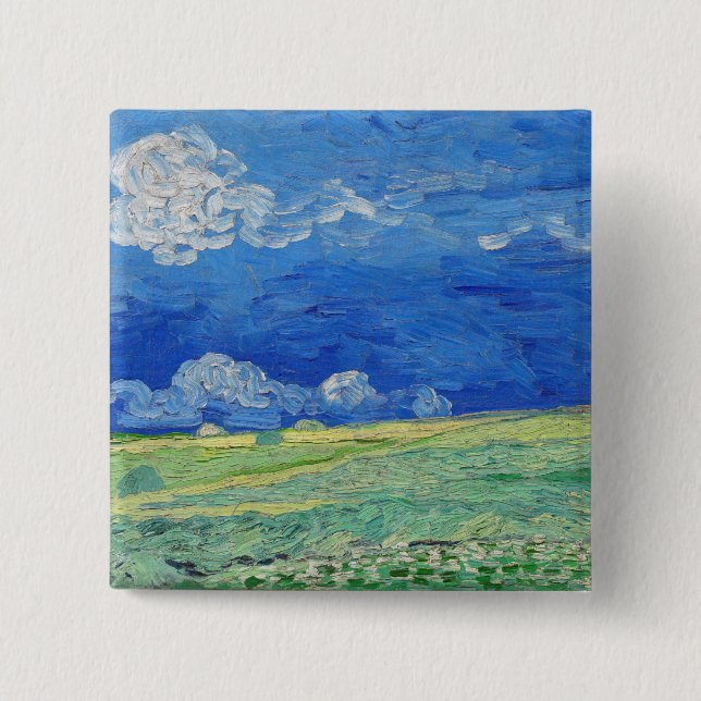 Vincent van Gogh - Wheatfields under Thunderclouds Button (Front)