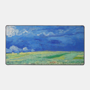 Vincent van Gogh - Wheatfields under Thunderclouds Desk Mat