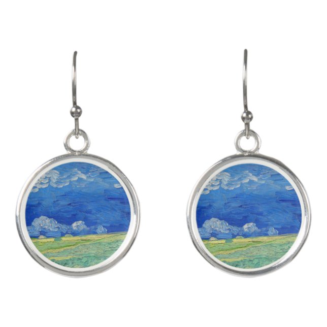 Vincent van Gogh - Wheatfields under Thunderclouds Earrings (Front)