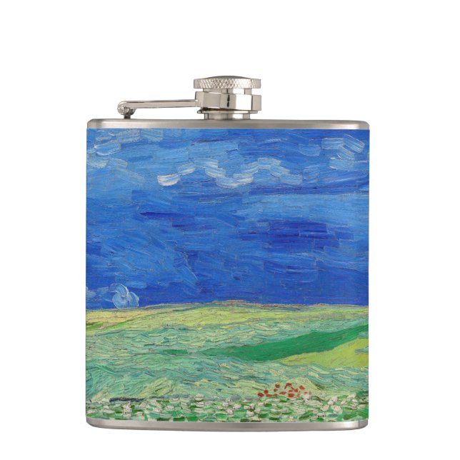 Vincent van Gogh - Wheatfields under Thunderclouds Flask (Front)