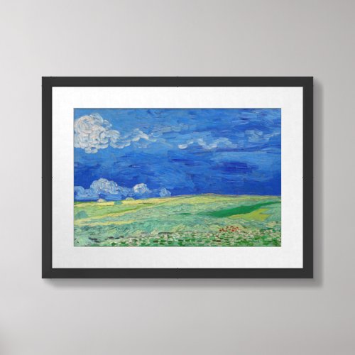 Vincent van Gogh _ Wheatfields under Thunderclouds Framed Art