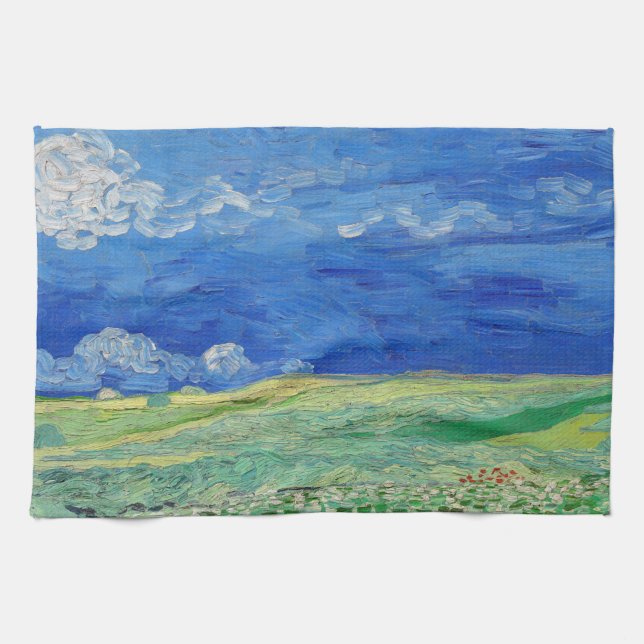 Vincent van Gogh - Wheatfields under Thunderclouds Kitchen Towel (Horizontal)