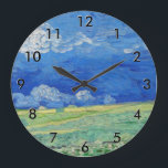 Vincent van Gogh - Wheatfields under Thunderclouds Large Clock<br><div class="desc">Wheatfields under Thunderclouds - Vincent van Gogh,  1890</div>
