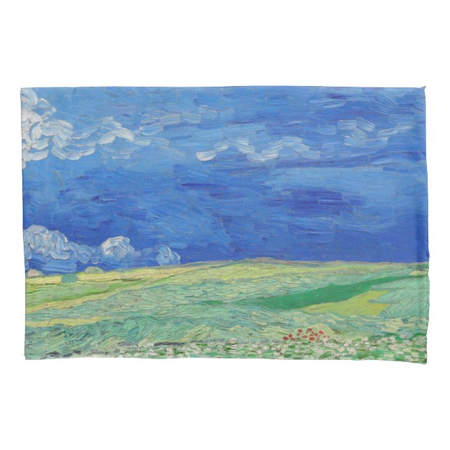 Vincent van Gogh - Wheatfields under Thunderclouds Pillow Case (Front)