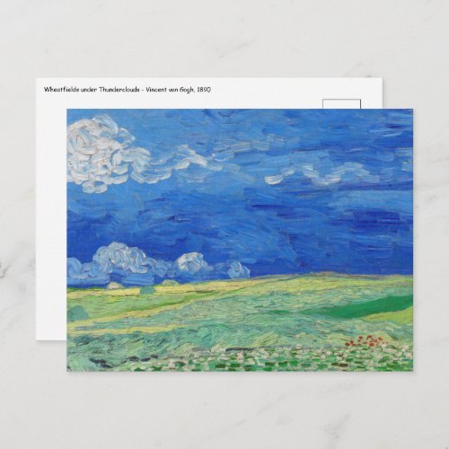 Vincent van Gogh _ Wheatfields under Thunderclouds Postcard