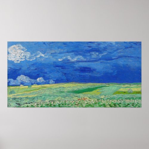 Vincent van Gogh _ Wheatfields under Thunderclouds Poster