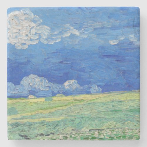 Vincent van Gogh _ Wheatfields under Thunderclouds Stone Coaster