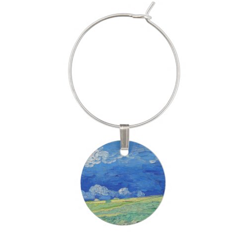 Vincent van Gogh _ Wheatfields under Thunderclouds Wine Charm