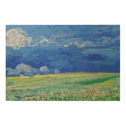 Vincent van Gogh - Wheatfields under Thunderclouds Wood Wall Art