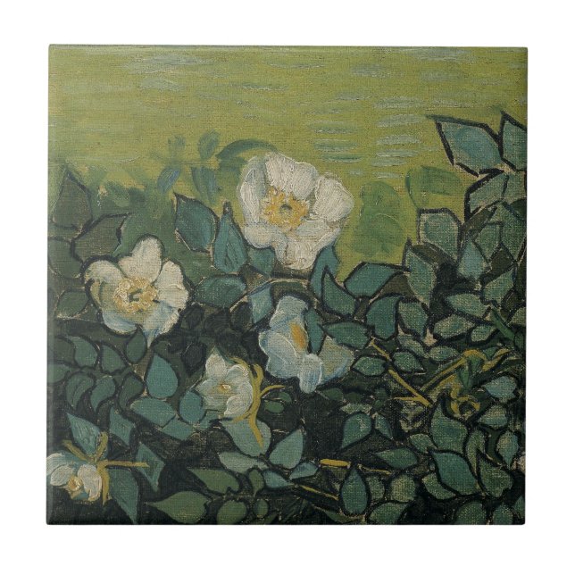 Vincent van Gogh - Wild Roses Ceramic Tile (Front)