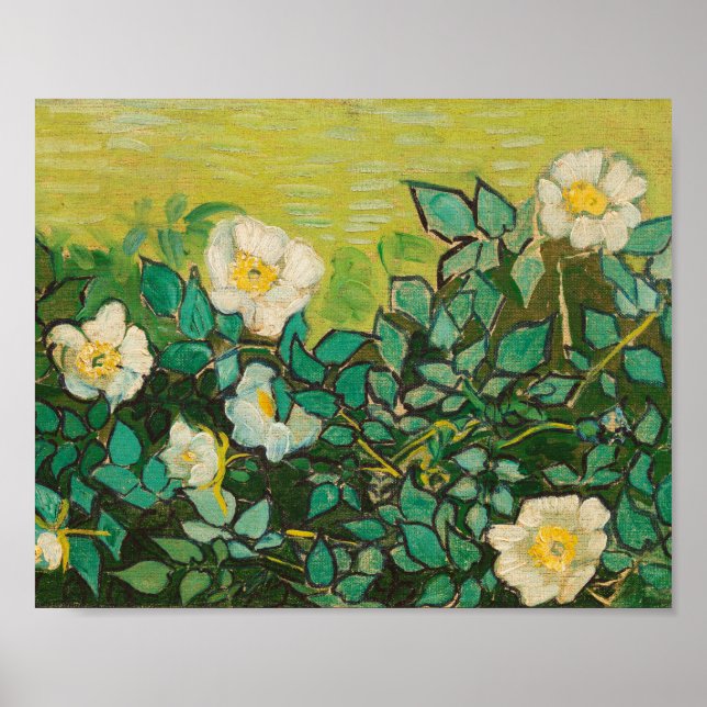 Vincent Van Gogh Wild Roses Fine Art Poster (Front)