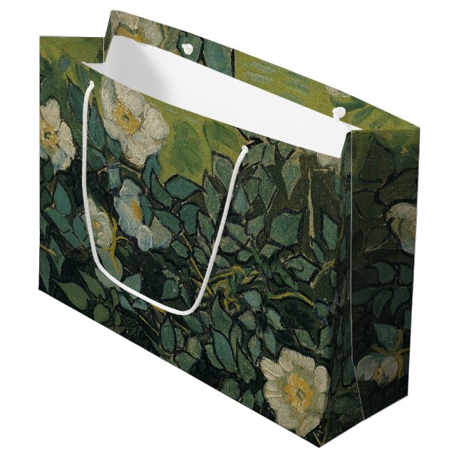Vincent van Gogh - Wild Roses Large Gift Bag (Front Angled)