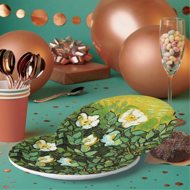 Vincent van Gogh - Wild Roses,  Paper Plates (Multi)