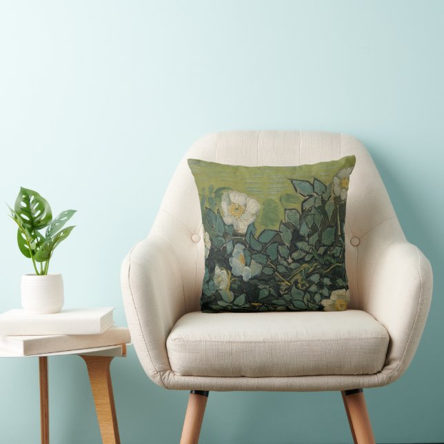 Vincent van Gogh - Wild Roses Throw Pillow (Chair)