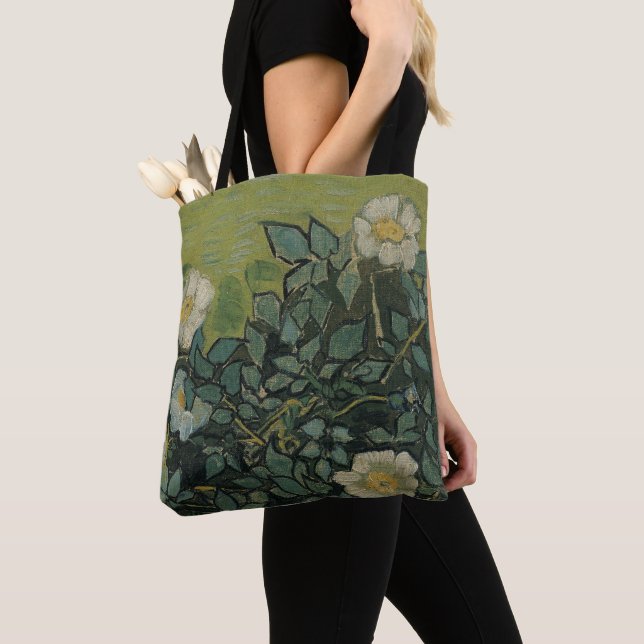 Vincent van Gogh - Wild Roses Tote Bag (Close Up)