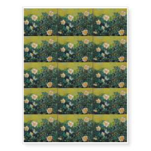 Vincent Van Gogh Wild Roses Vintage Floral Art Temporary Tattoos
