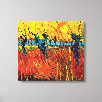Vincent Van Gogh - Willows At Sunset Fine Art Canvas Print by ArtLoversCafe at Zazzle