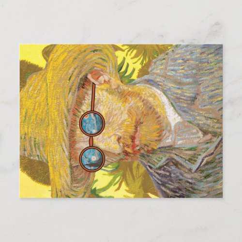 Vincent Van Gogh With Sunglasses Holiday Postcard